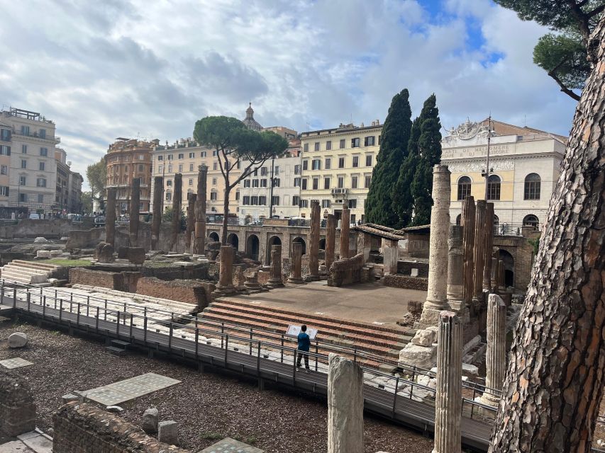 Ancient Rome: Archeological area Largo Argentina - Entering the Largo Argentina excavations: oldest ruins in Rome?