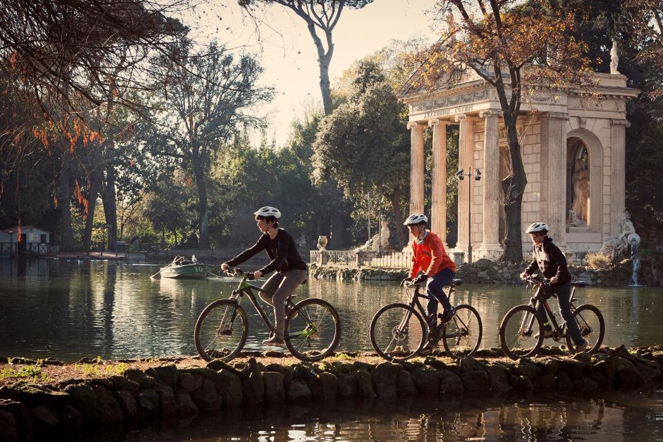 Rome: Cannondale E-Bike Tour of Top Landmarks & More - Villa Borghese gardens and panoramic Roman Forum angles