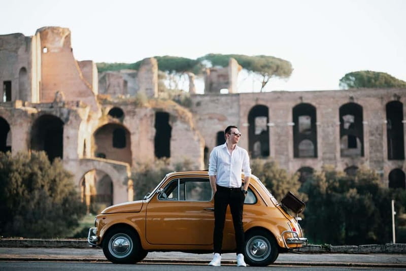 Rome: Fiat 500 Vintage City and Photo Tour - Colosseum area photos: the stop that sets the tone
