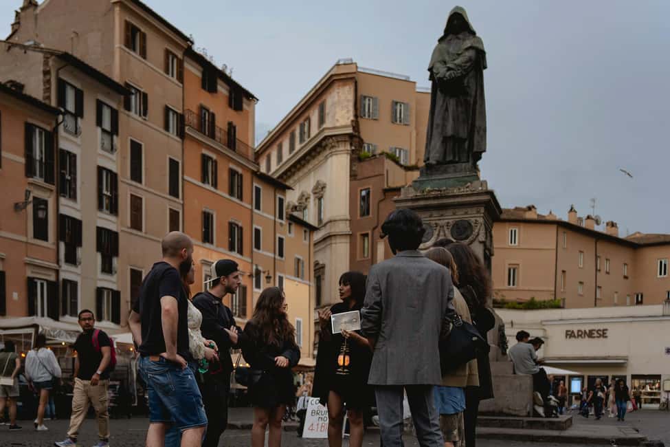Rome: Ghostly Nighttime Walking Tour - Stop-by-Stop: From Giordano Bruno to Castel Sant’Angelo