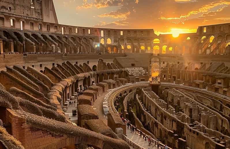 Rome: Golden Hour Expereince at the Colosseum with a Guide - First and second levels: the podium view and the Ionic columns